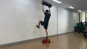 Scale Jump to Bosu to Wall w/Diagonal Snatch / Aqua Bag